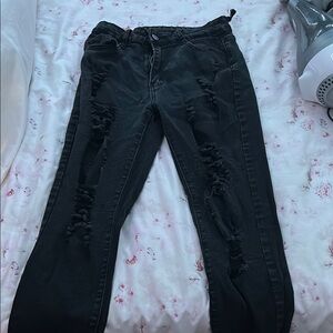Stylish Black Distressed Women Jeans